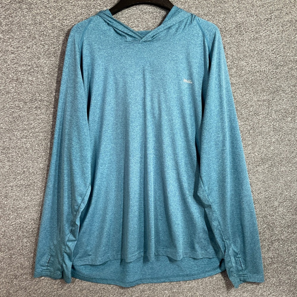 Willit Mens Hoodie Sun Protection UPF 50+ Performance Shirt Blue 2XL